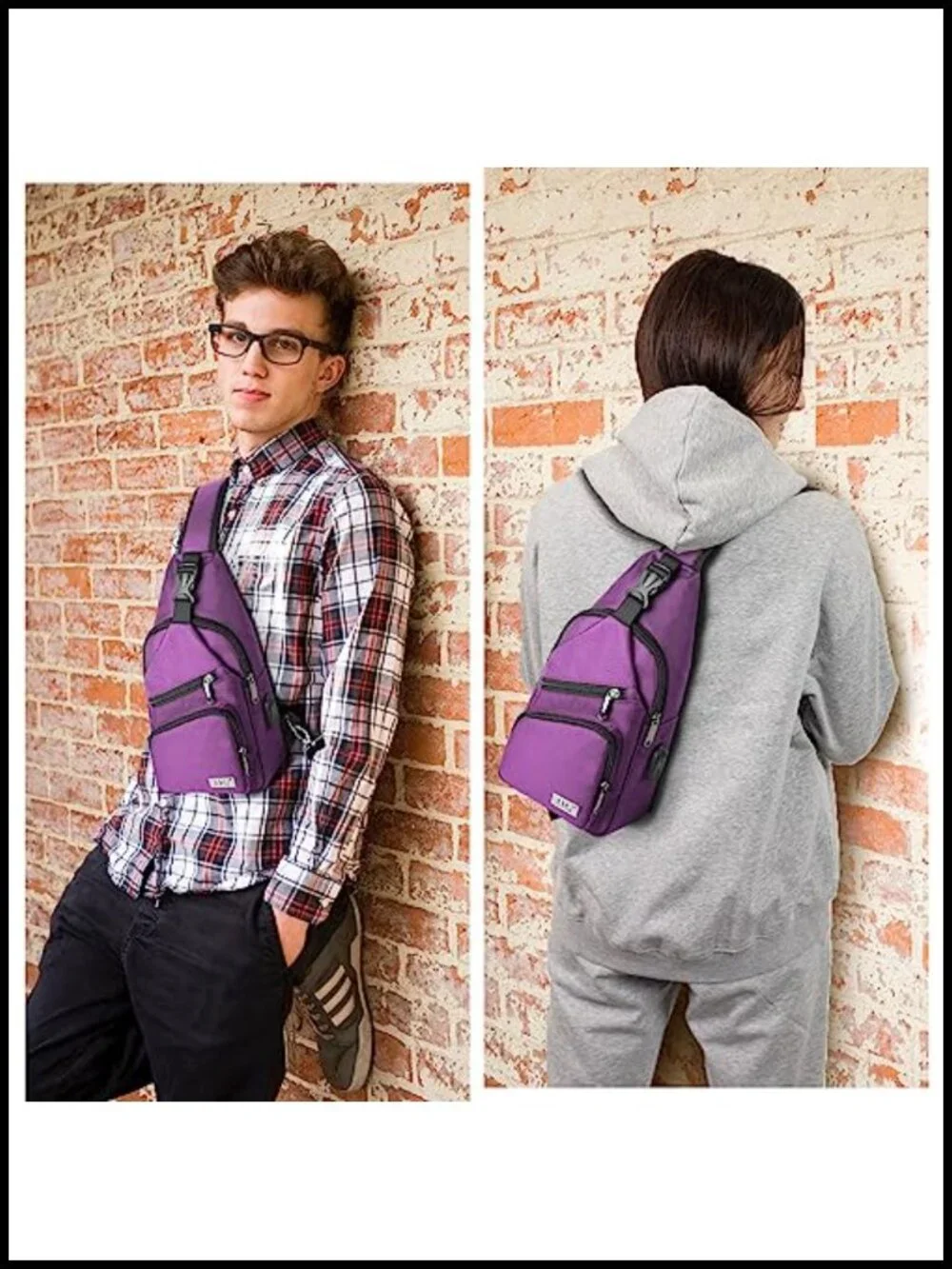 Nylon Sling Bag Crossbody Shoulder Backpack Hiking Daypack Travel